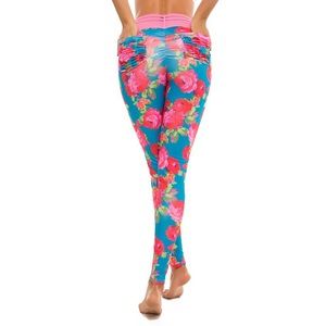 New Scrunch Butt Flower Leggings Size Large